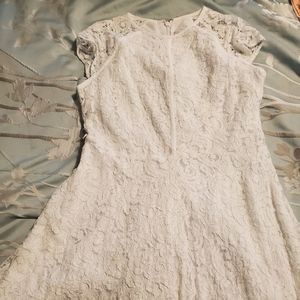 A line white lace Eva Mendes dress